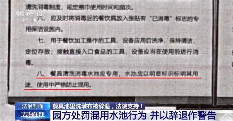 洗墩布被辞退 法院：支持！儿童安全重于一切pg电子免费模拟器一名厨工在幼儿园洗碗池里(图4)